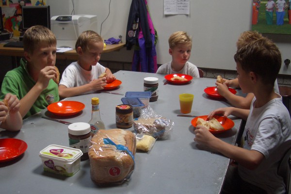 Ontbijt met croissants. 